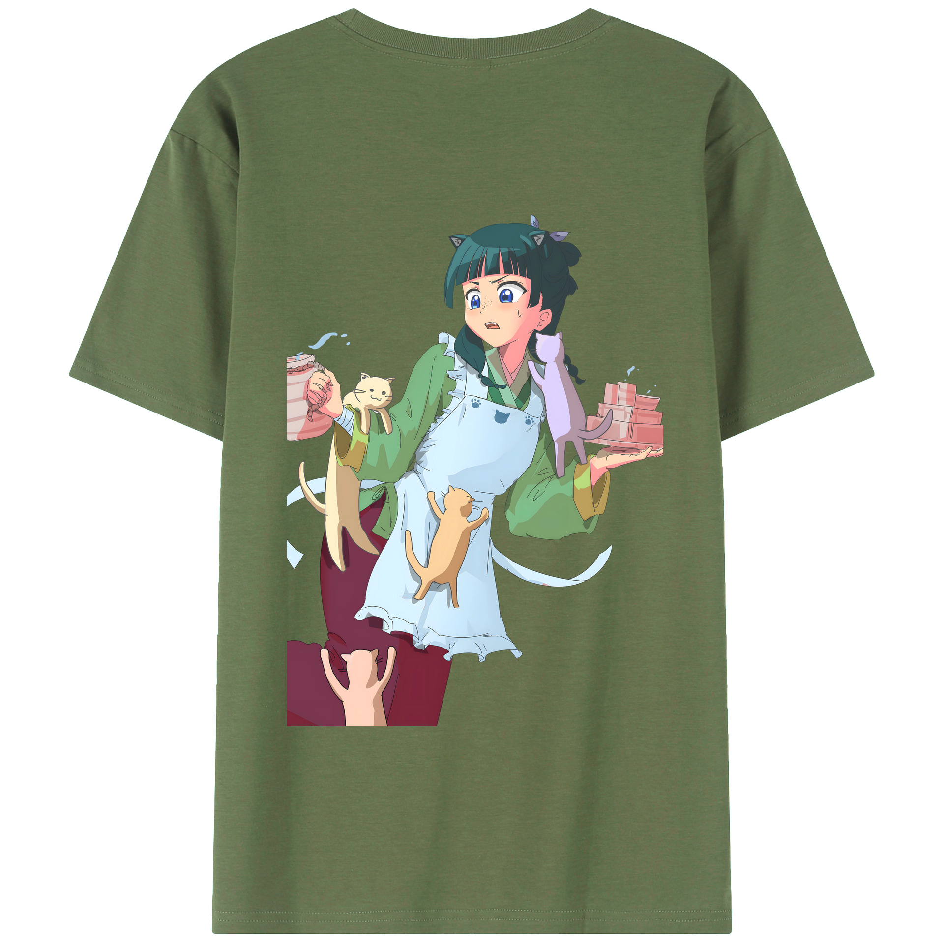 （画像用） 薬屋のひとりごと The Apothecary Diaries 綿100％ メンズ半袖Tシャツ（バックプリント） 通気性